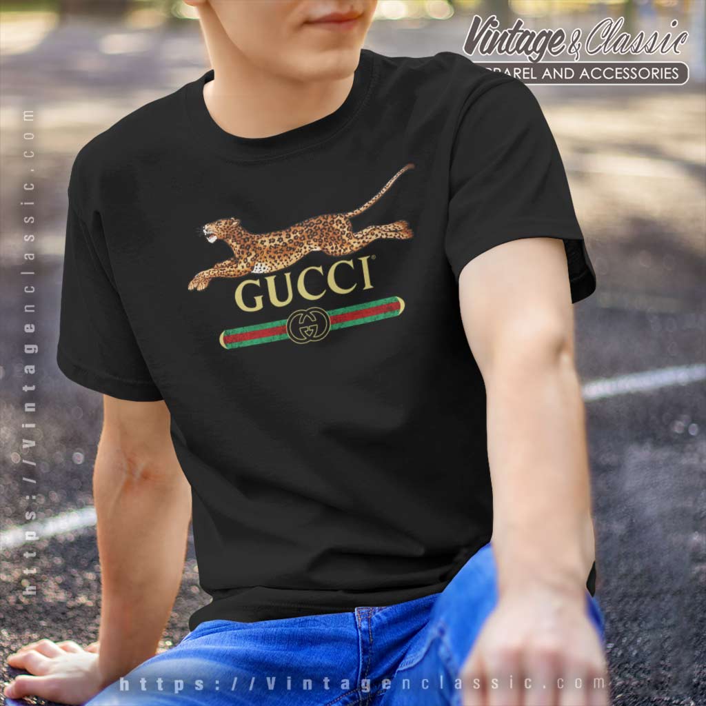 Shirt, Gucci Logo With Leopard - Tee