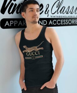 Gucci Logo With Leopard Tank Top Racerback