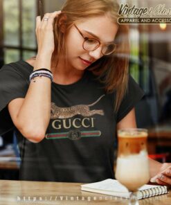 Gucci Logo With Leopard Women TShirt