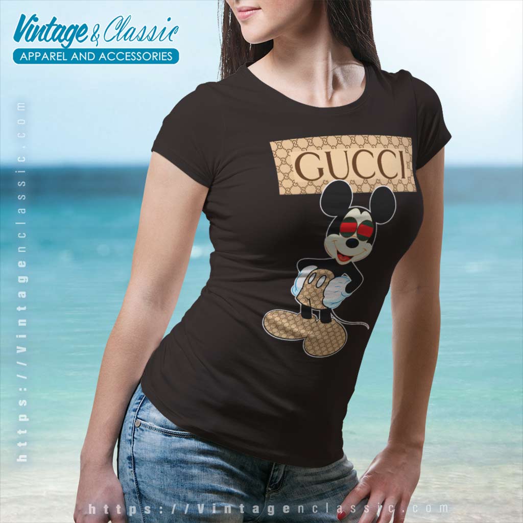 Mickey And Minnie Mouse Disney Wearing Gucci 2 Women's T-Shirt Tee