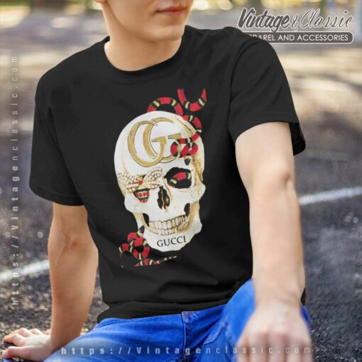Gucci Skull With Snake And Bee Luxury Shirt