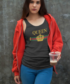 Gucci Style Vintage Queen Crown Luxury Gucci Girls Tank top
