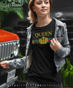 Gucci Style Vintage Queen Crown Luxury Gucci Girls Women T shirt