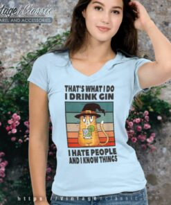 I Drink Gin I Hate People V Neck TShirt