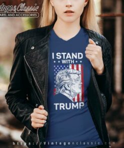 I Stand With Trump Flag Vneck