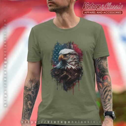 Independence Day Shirt, Bald Eagle American Flag Tshirt