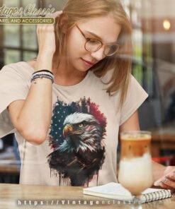 Independence Day Shirt Bald Eagle American Flag Women TShirt