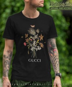 Luxury Gucci Flowers Logo T Shirt