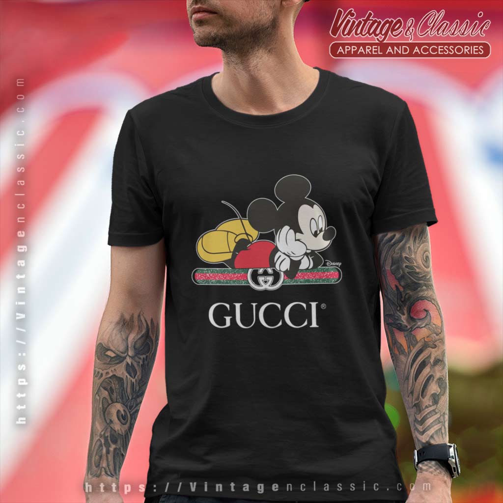 Gucci Shirt, Mickey Disney X Gucci Logo Shirt - Vintagenclassic Tee