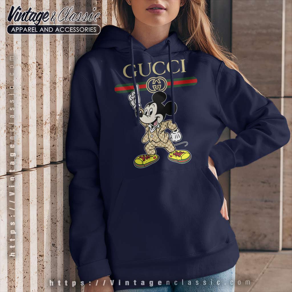Mickey Mouse And Gucci Logo Shirt - Vintagenclassic Tee