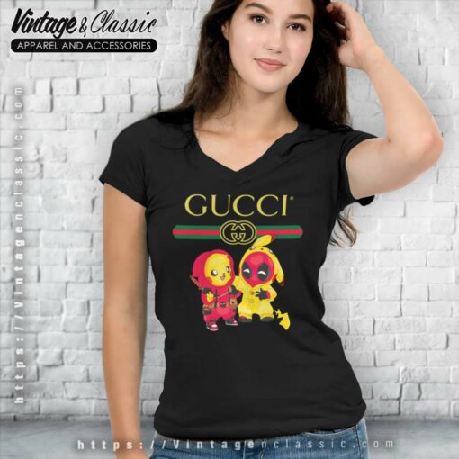 Pikachu And Deadpool Gucci Shirt