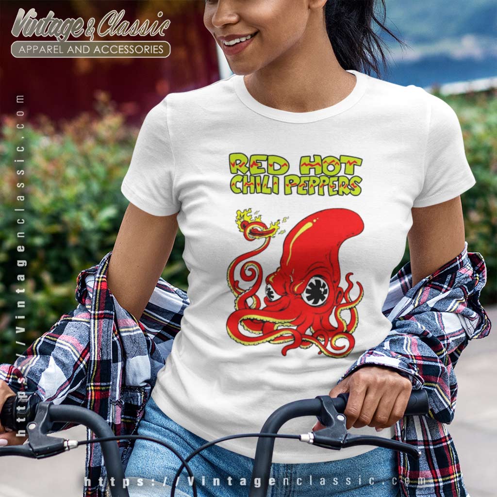 Red Hot Chili Peppers Octopus Shirt - High-Quality Printed Brand