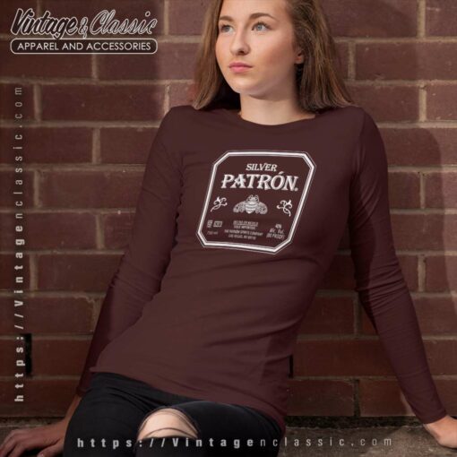 Silver Patron Tequila Label Shirt