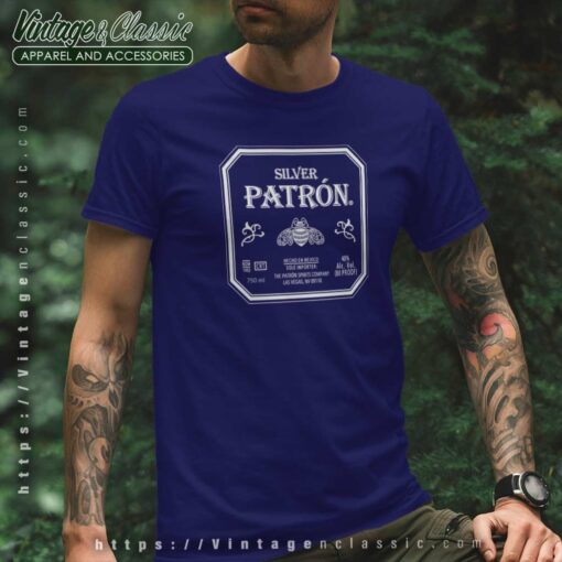 Silver Patron Tequila Label Shirt