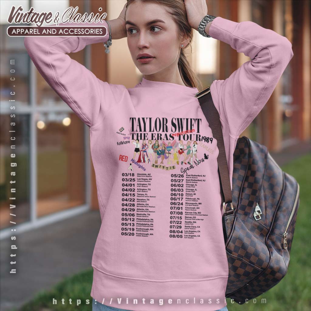 Taylor Swift Eras Tour 2023 Cities And Dates Shirt - Vintagenclassic Tee