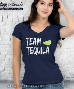 Team Tequila With Green Lime V Neck TShirt