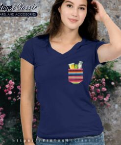 Tequila Lime Salt Shot Pocket V Neck TShirt