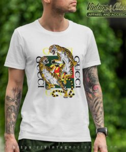 Tigers Fighting Gucci Luxury Brand T Shirt