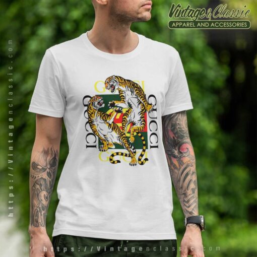 Tigers Fighting Gucci Luxury Brand Shirt