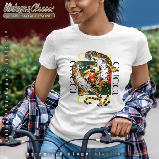 Tigers Fighting Gucci Luxury Brand Shirt