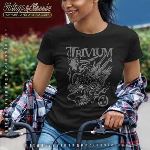 Trivium Screaming Dragon Black And White Shirt