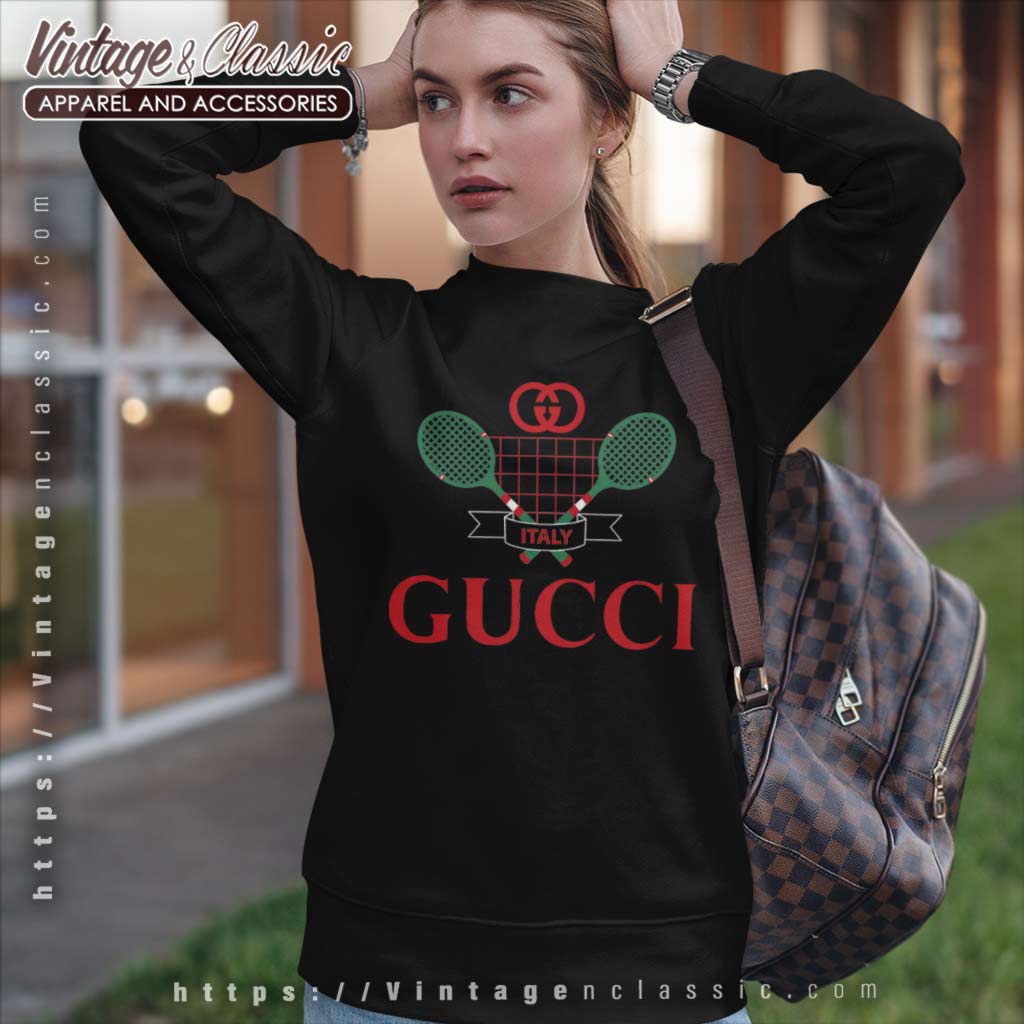 Vintage 80s Gucci Tennis Logo Shirt - Vintagenclassic Tee