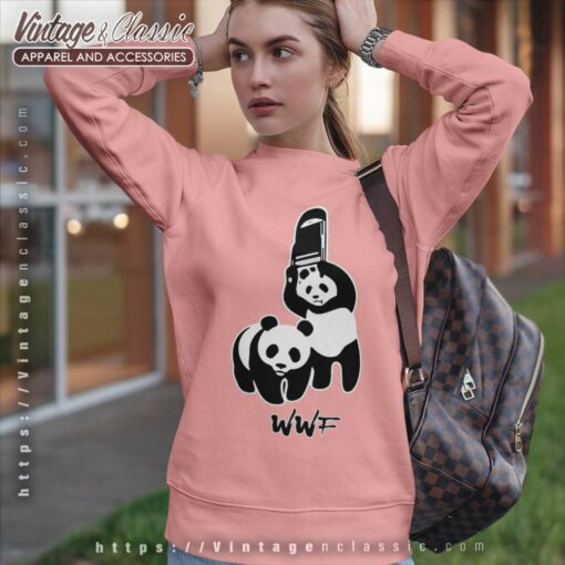 Wwf Panda Chair Shirt, WWF Panda Wrestling Tshirt