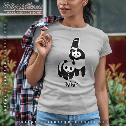Wwf Panda Chair Shirt, WWF Panda Wrestling Tshirt
