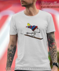 Snoopy And Woodstock Skiing T Shirt