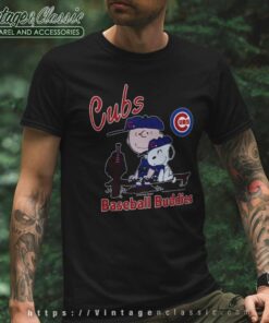 Snoopy Charlie Brown Baseball Buddies Chicago Cubs T Shirt