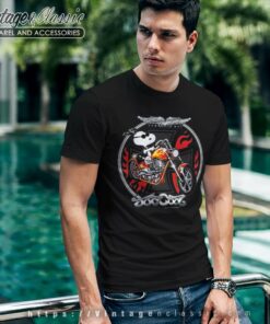 Snoopy Joe Cool Harley Flames Motorcycle T Shirt