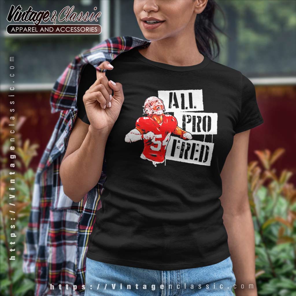 49ers Fred Warner T-Shirt for Women - Cyclone Print –