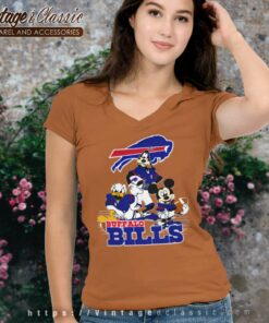 NFL Buffalo Bills Mickey Mouse Donald Duck Goofy Football Shirt Women's  V-Neck T-Shirt