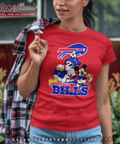 Buffalo Bills Mickey Mouse Donald Duck Goofy in baseball uniform