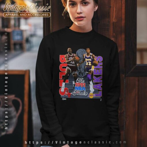 Caricature Bulls Lakers 1991 Nba Finals Shirt