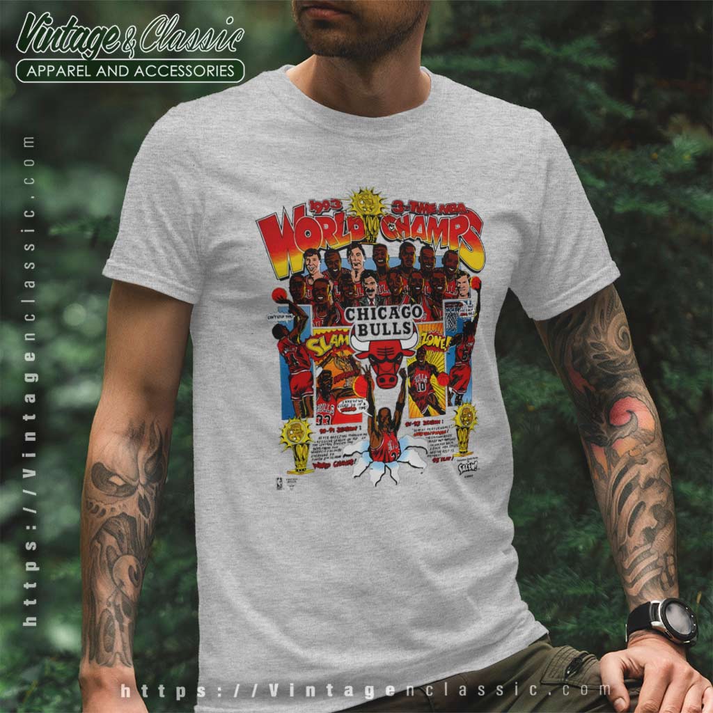 Shirts, Vintage 1993 Chicago Bulls 3 Time Nba World Champs Michael T Shirt