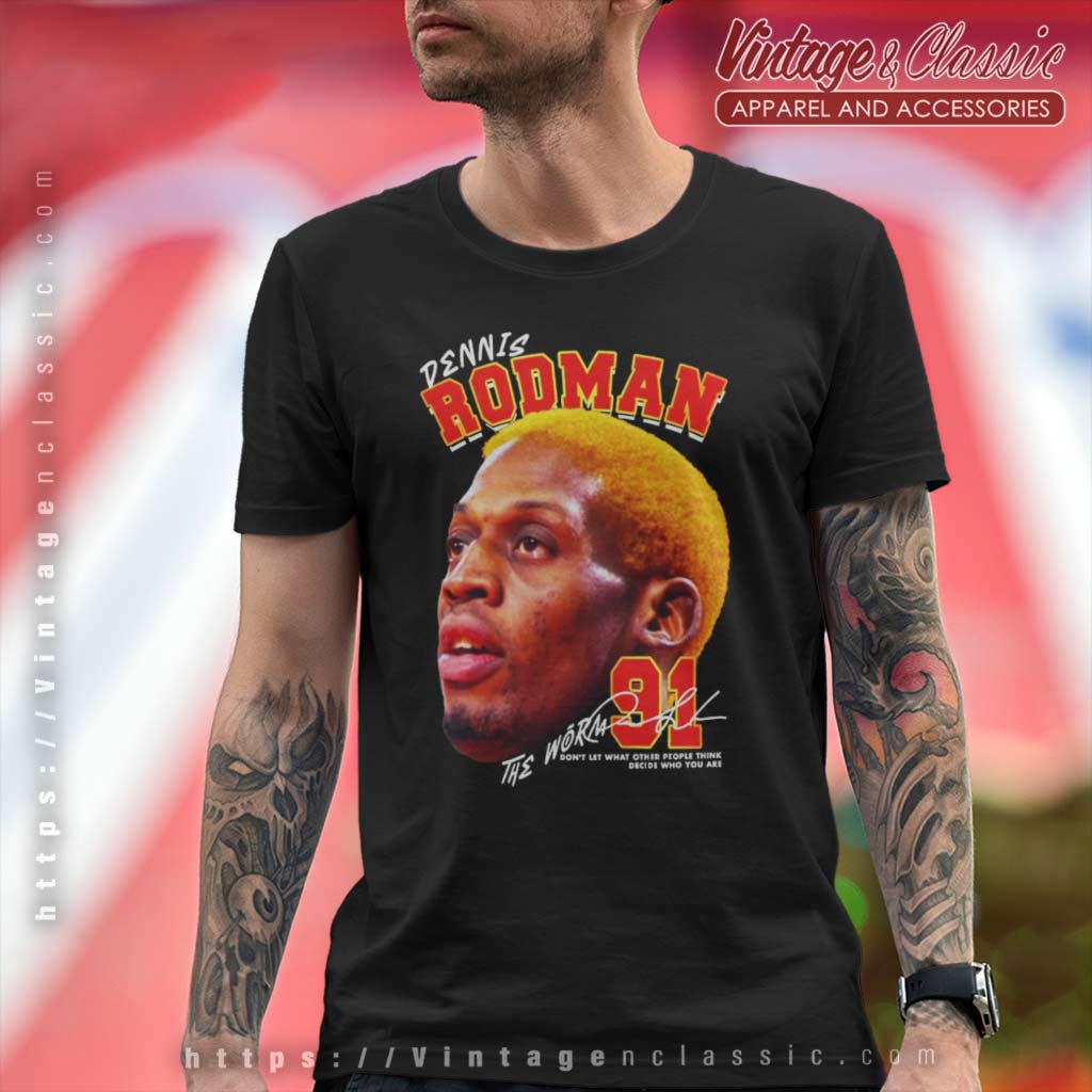 Dennis Rodman NBA Chicago Bulls Nike Tee T Shirt Size Medium Made