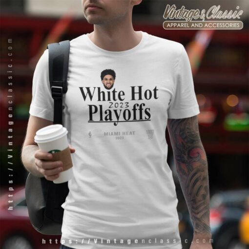 Derrick White Miami Heat White Hot 2023 Nba Playoffs Shirt