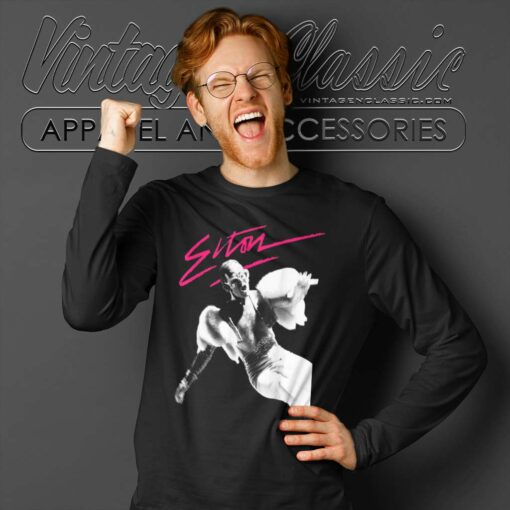 Elton John Pink Brush Photo Shirt