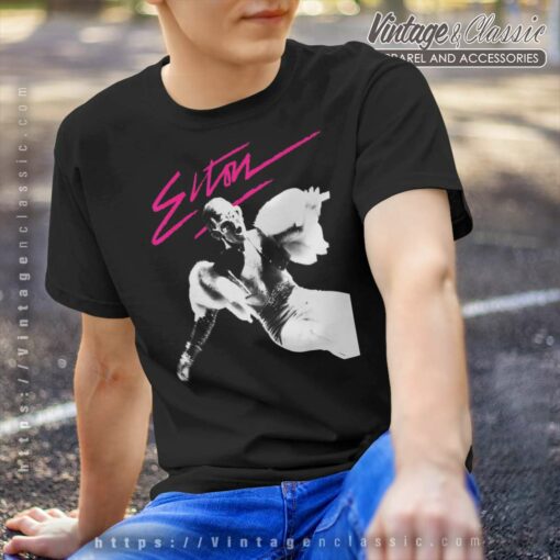 Elton John Pink Brush Photo Shirt
