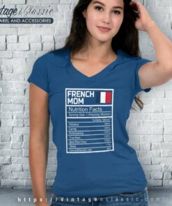 French Mom Nutritional Facts Shirt Mothers Day France Flag V Neck TShirt