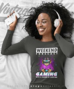 Gaming With A Chance Of Sleeping Weekend Forecast Long Sleeve Tee