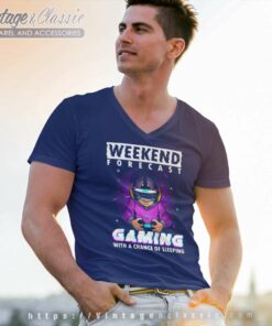 Gaming With A Chance Of Sleeping Weekend Forecast V Neck TShirt