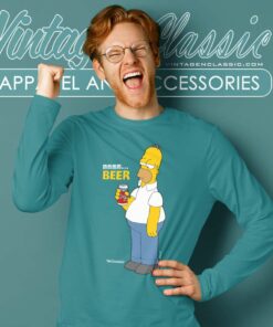 Homer Simpsons Duff Beer Long Sleeve Tee