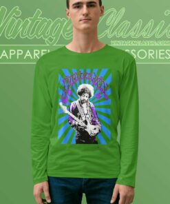 Jimi Hendrix Shirt Black Spiral Long Sleeve Tee