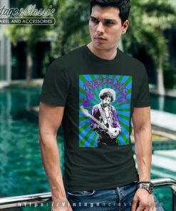 Jimi Hendrix Shirt Black Spiral T Shirt