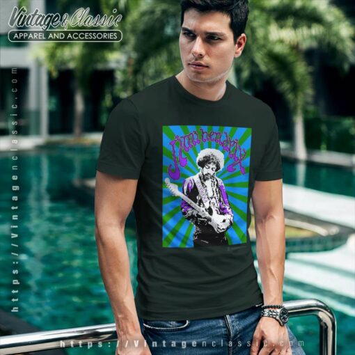 Jimi Hendrix Shirt Black Spiral
