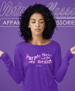 Jimi Hendrix Shirt Purple Haze Lyric Long Sleeve Tee
