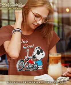 Joe Cool Snoopy Motorcycle Women TShirt