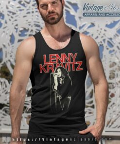Lenny Kravitz Red Logo Mic Pose Shirt